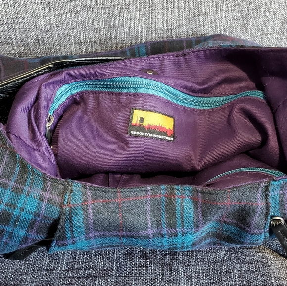 Blue and Purple Plaid Handbag - Picture 2 of 4